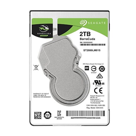Seagate BarraCuda 2.5" HDD, 2TB, 2.5", SATAIII, 128MB cache, 5.400RPM