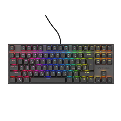Genesis tichá herní klávesnice THOR 303/TKL/RGB/Outemu Peach/Drátová USB/CZ-SK layout/Černá