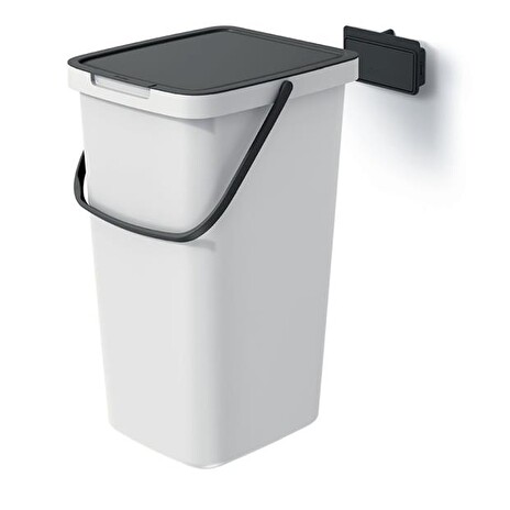 Koš odpadkový SYSTEMA Q COLLECT popelavý s černým víkem 25l