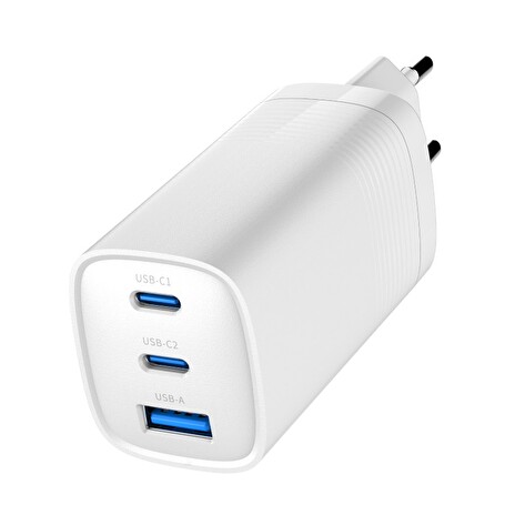 GEMBIRD PD nabíječka 1xUSB-A 2xUSB-C 65W bilá