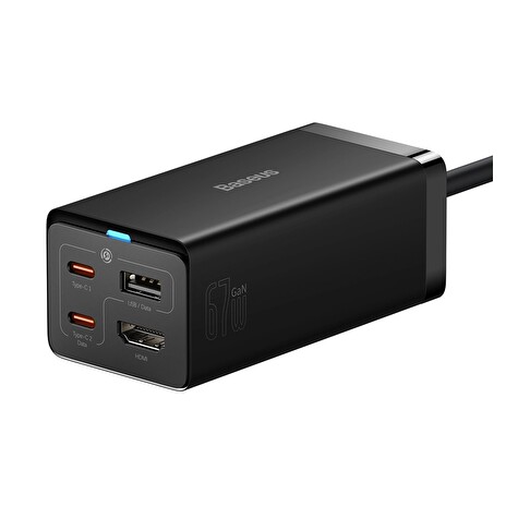 Baseus Nabíječka do sítě GaN5 Pro 2x USB-C/USB-A/HDMI 67W kabel 1.5m/USB-C kabel 1m černá