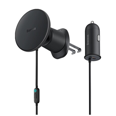 Baseus Magnetický držák do ventilační mřížky s nabíječkou USB-C 15W+25W černý