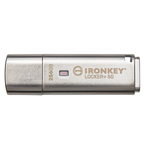 Kingston IronKey Locker+ 50/256GB/USB 3.1/USB-A/Stříbrná