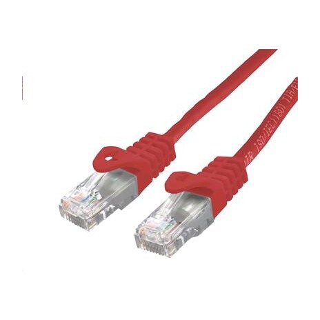 Kabel C-TECH patchcord Cat6, UTP, červený, 0,5m