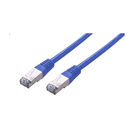 Kabel C-TECH patchcord Cat5e, FTP, modrý, 1m