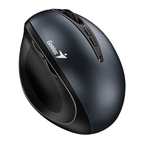 Genius Ergo 8300S/Vertikální/Optická/Pro praváky/1 600 DPI/Bezdrátová USB/Černá-šedá