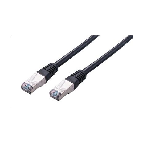 Kabel C-TECH patchcord Cat5e, FTP, černý, 0,25m