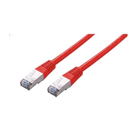 Kabel C-TECH patchcord Cat5e, FTP, červený, 0,5m