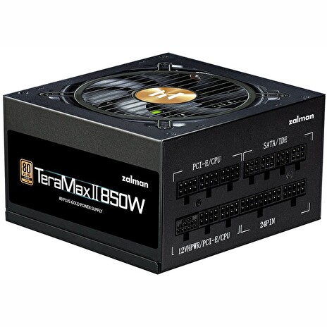 ZALMAN TeraMax II 850W černý Zdroj, ATX, 850W, aktivní PFC, 120mm ventilátor, 80PLUS Gold