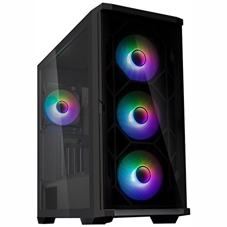 ZALMAN Z10 Duo Skříň, Middle tower, bez zdroje, ATX, 4× 120mm ARGB ventilátor, 2× USB 3.0, 1× USB-C, tvrzené sklo, černá