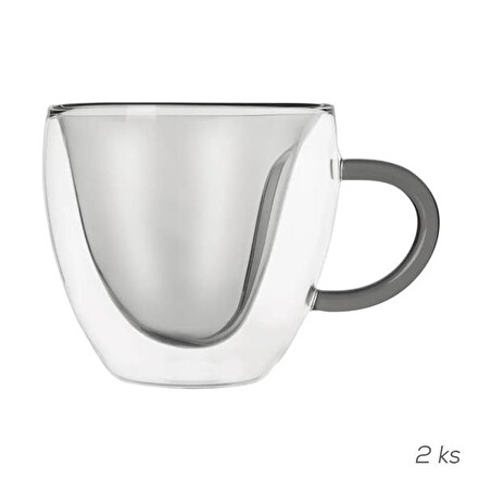 Sklenice ORION Double srdce 2ks 330ml Grey