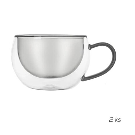 Sklenice ORION Double cappuccino 2ks 330ml Grey