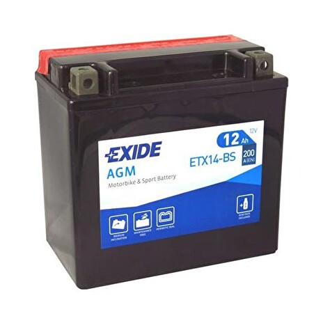 Baterie motocyklová 12V/12Ah EXIDE ETX14-BS