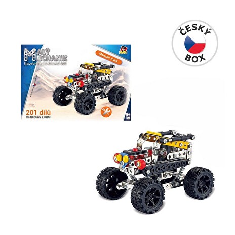 Stavebnice Malý mechanik- auto jeep, 201 dílků, 24,5 x 34,5 cm