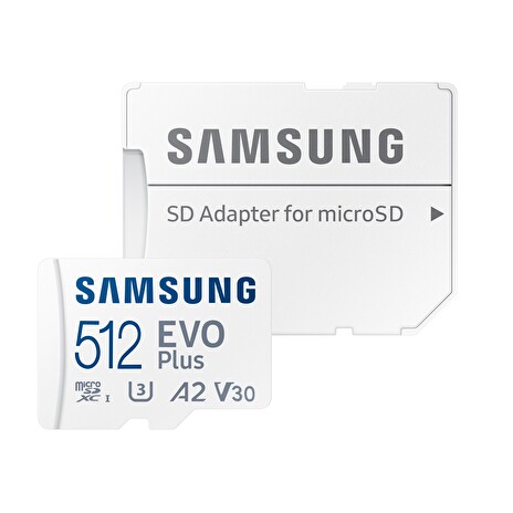 Samsung EVO Plus/micro SDXC/512GB/UHS-I U3 / Class 10/+ Adaptér/Bílá