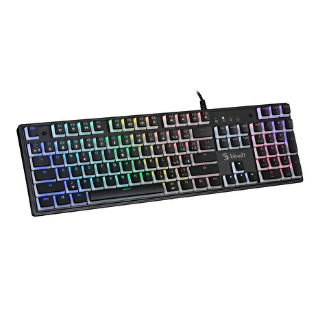 A4tech Bloody S510R mechanická herní klávesnice,RGB podsvícení, Red Switch, pudding, USB, CZ, černá