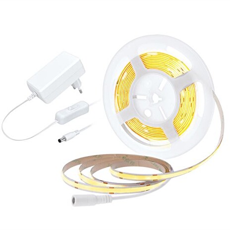 LED pásek 12V IP20 8W/m bílá teplá (cívka 5m) SOLIGHT WM59-WW