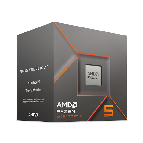 AMD Ryzen 5 6C/12T 8400F (4.2GHz/4.70GHz,22MB,65W,AM5,No Graphics) Box with Wraith Stealth cooler