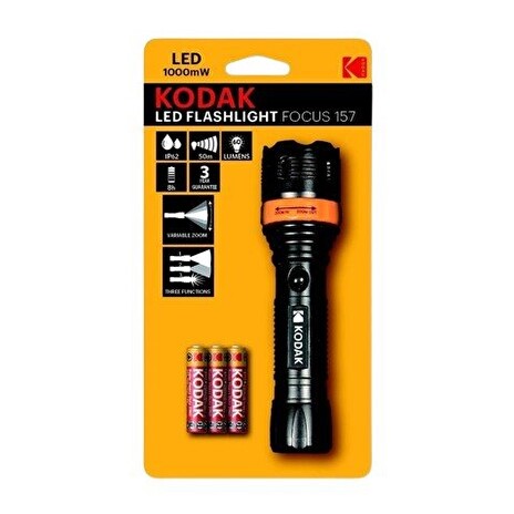 LED svítilna Kodak Focus 157 Flashlight + 3x AAA Extra Heavy Duty