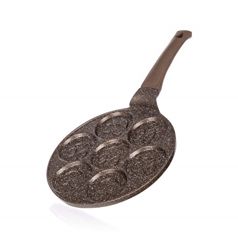 Pánev Banquet na 7 lívanců s nepřílnavým povrchem Granite Brown Smile 26 cm