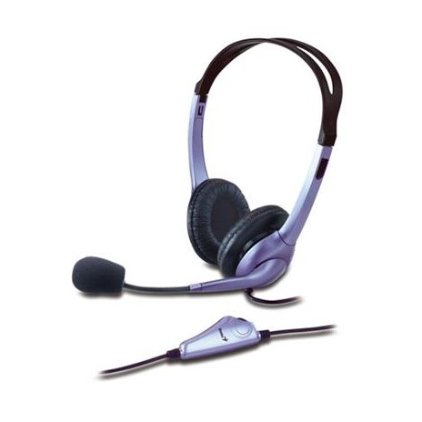 Genius HS-04S Headset, drátový, náhlavní, mikrofon, 3,5mm singlejack, černo-stříbrný