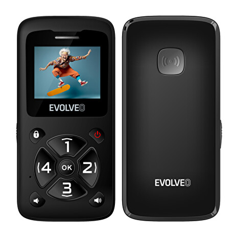 EVOLVEO EasyPhone ID, mobilní telefon pro seniory, černá