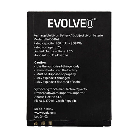 EVOLVEO originální baterie 700 mAh pro EasyPhone ID