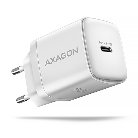 AXAGON ACU-PD30W, Sil nabíječka do sítě 30W, 1x port USB-C, PD3.0/PPS/QC4+/SFC/AFC/Apple, bílá