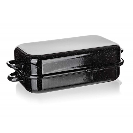 Pekáč Banquet hranatý smaltovaný Culinaria Black 35 cm, 2 díly
