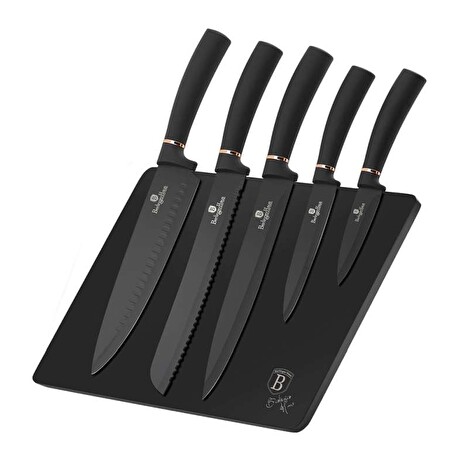 Sada nožů Berlingerhaus s magnetickým stojanem 6 ks Black Rose Collection BH-2407