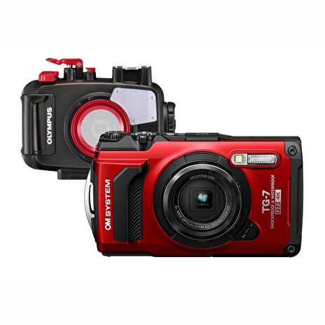 Digitální fotoaparát OM SYSTEM TG-7 red diving kit - limitovaná edice