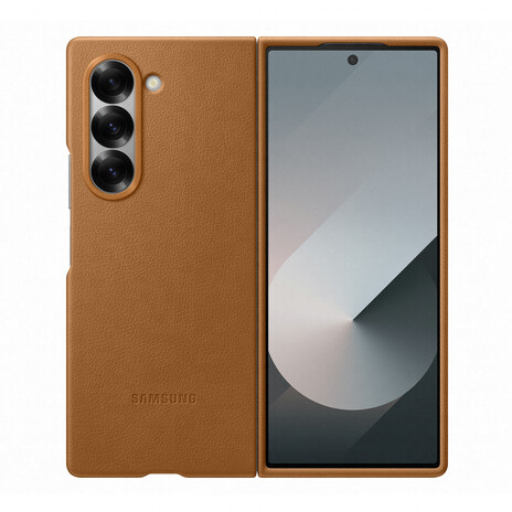 Samsung Ochranný kryt z veganské kůže pro Fold 6 Brown