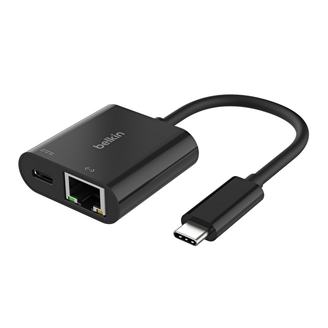 Belkin USB-C adaptér s Gigabit Ethernetem RJ45 + 100W napájení, černá