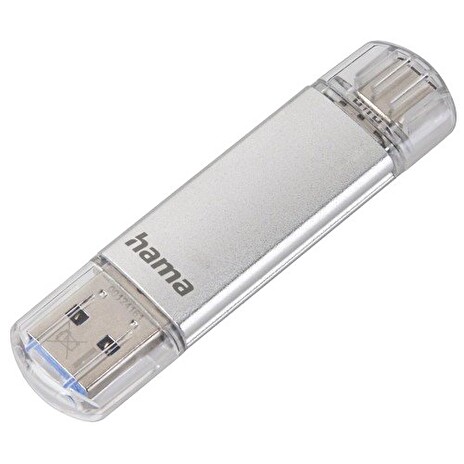 Flashdisk Hama Flash Pen Laeta, USB-C/USB-A 3.1 , 64 GB, 40 MB/s, stříbrný