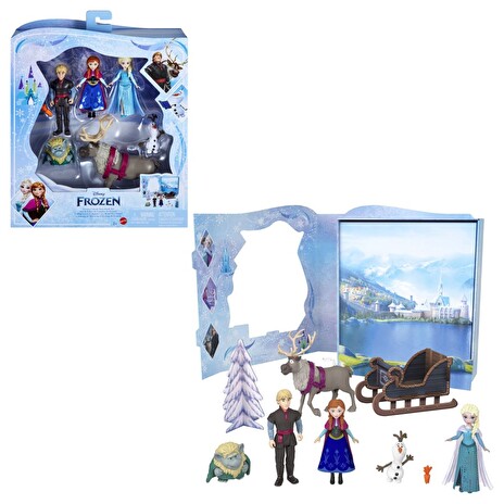 Hračka Mattel Frozen Pohádkový příběh malé panenky Anna a Elsa s kamarády
