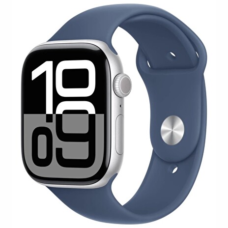 Apple Watch S10/46mm/Silver/Sport Band/Denim/-M/L