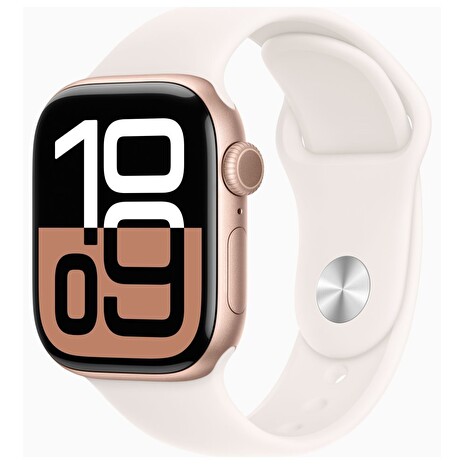 Apple Watch S10 Cell/42mm/Rose Gold/Sport Band/Light Blush/-S/M