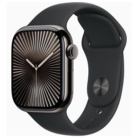 Apple Watch S10 Cell/42mm/Slate Grey/Sport Band/Black/-M/L