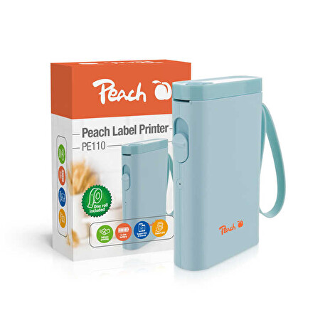 PEACH PE110 - tiskárna samolepících štítků, nabíjecí, modrá