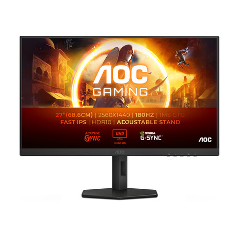 AOC LCD herní Q27G4XF 27" IPS/2560x1440@180Hz/0,5ms/300cd/HDMI/DP/Pivot/HAS/VESA