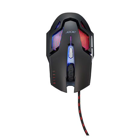 Acer NITRO GAMING MOUSE II - herní myš optická, max. 7200dpi (6 úrovní - 800-7200), 7 typů podsvícení, 6 tlačítek