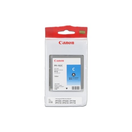 Inkoust Canon PFI102C inkoustová | 130ml | LP17/ LP24/ iPF500/ iPF6X0/iPF7X0