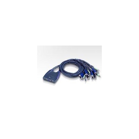 ATEN přepínač KVM 4-port VGA KVMP USB2.0, mini, audio, 0,9m kabely