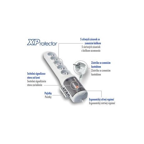 Rozvodný panel ACAR XProtector/3m 5x220V bílý
