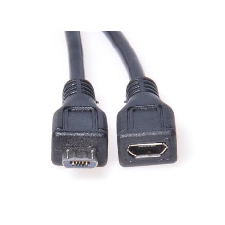 PremiumCord Kabel prodlužovací micro USB 2.0 M-F, černý 2m