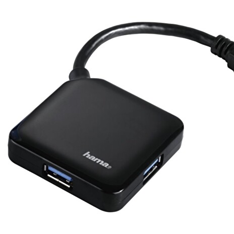 HAMA USB HUB/ 4 porty/ USB 3.0/ černý