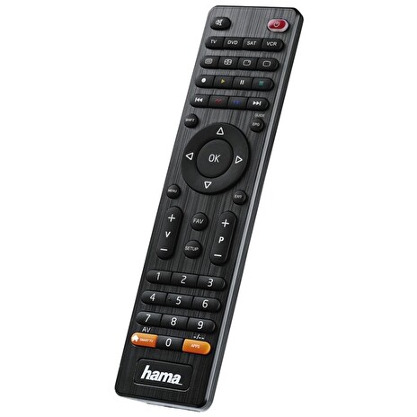 HAMA univerzální dálkový ovladač 4v1/ pro více než 1000 značek/ SMART TV/ černý