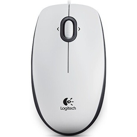 Logitech myš B100 Optical Mouse White, USB, bílá