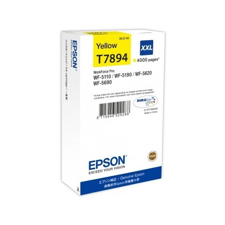 EPSON Ink bar WorkForce-5xxx Series Ink Cartridge XXL Yellow - 34,2ml