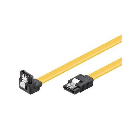 PremiumCord 0,2m SATA 3.0 datový kabel, 6GBs, kov.západka, 90°